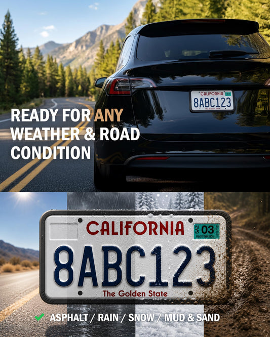 Aujen Silicone Plate Frames – 2 Pack, Black – Weatherproof & Rust-Proof
