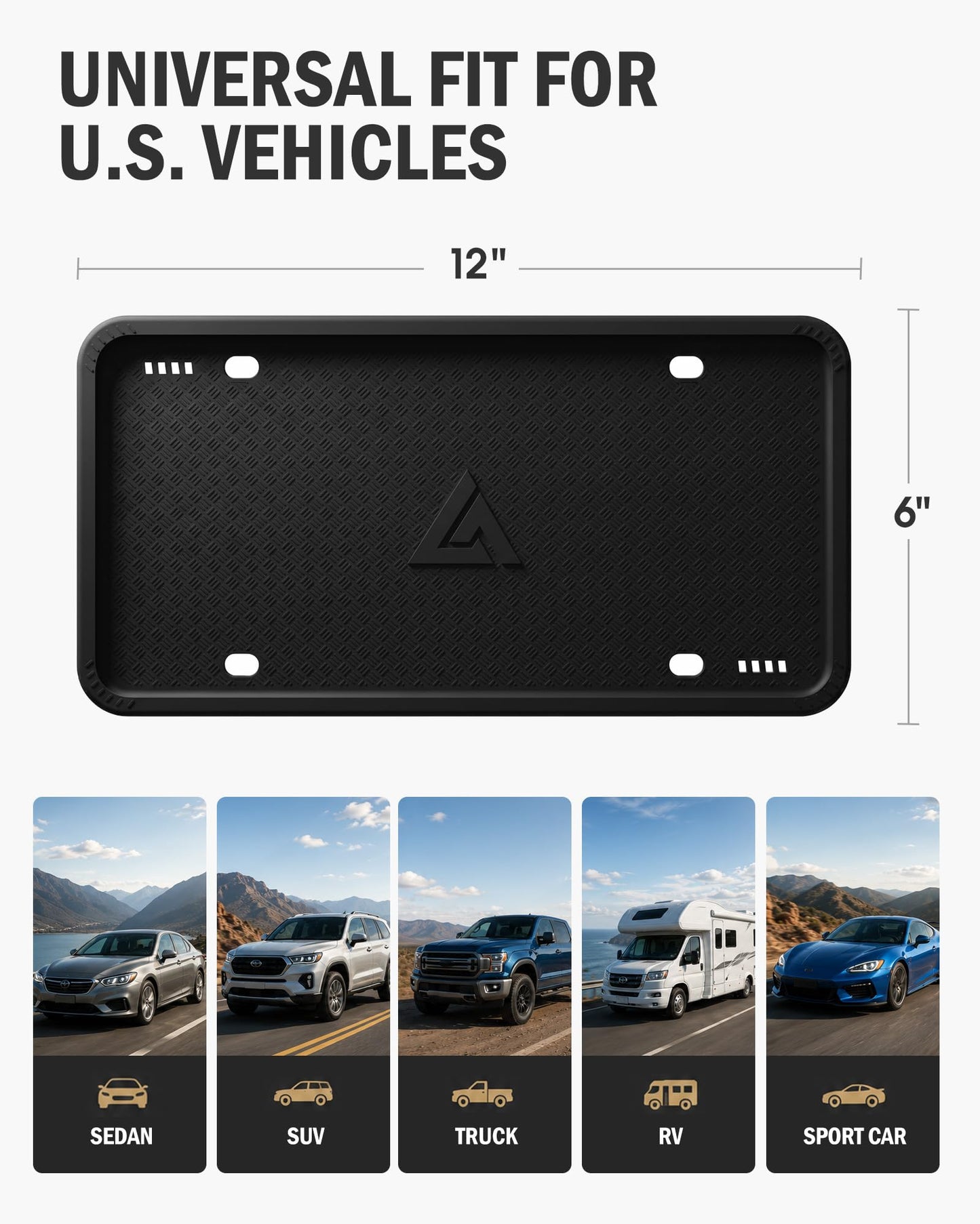 Aujen Silicone Plate Frames – 2 Pack, Black – Weatherproof & Rust-Proof