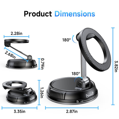 ANDERY MagSafe Phone Mount – Carbon Fiber – Ultra-Strong Magnetic & Suction