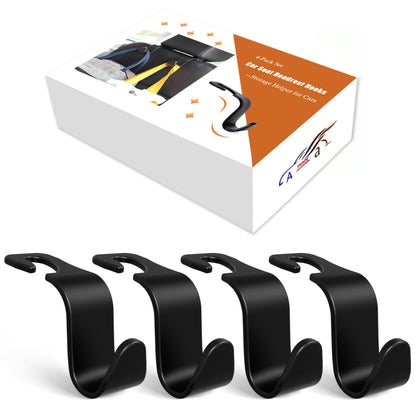 Amooca Headrest Hook Set – 55lbs, 360° Rotating – Black