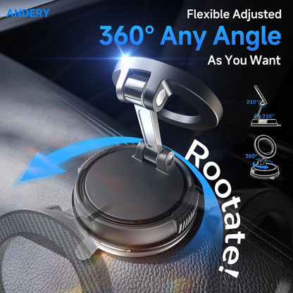 ANDERY MagSafe Phone Mount – Carbon Fiber – Ultra-Strong Magnetic & Suction
