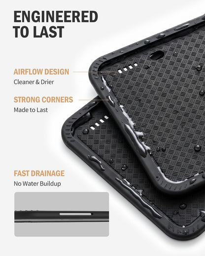 Aujen Silicone Plate Frames – 2 Pack, Black – Weatherproof & Rust-Proof