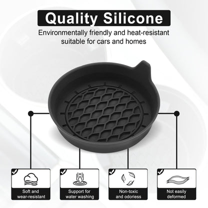 SINGARO Car Cup Coasters – 4 Pack, Black – Non-Slip Silicone