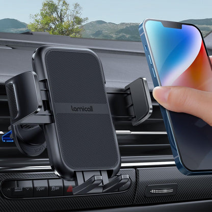 Lamicall Car Phone Mount – Wider Clamp, Metal Hook – Fits Thick Cases