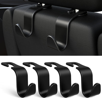 Amooca Headrest Hook Set – 55lbs, 360° Rotating – Black