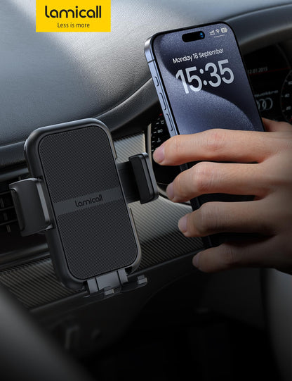 Lamicall Car Phone Mount – Wider Clamp, Metal Hook – Fits Thick Cases